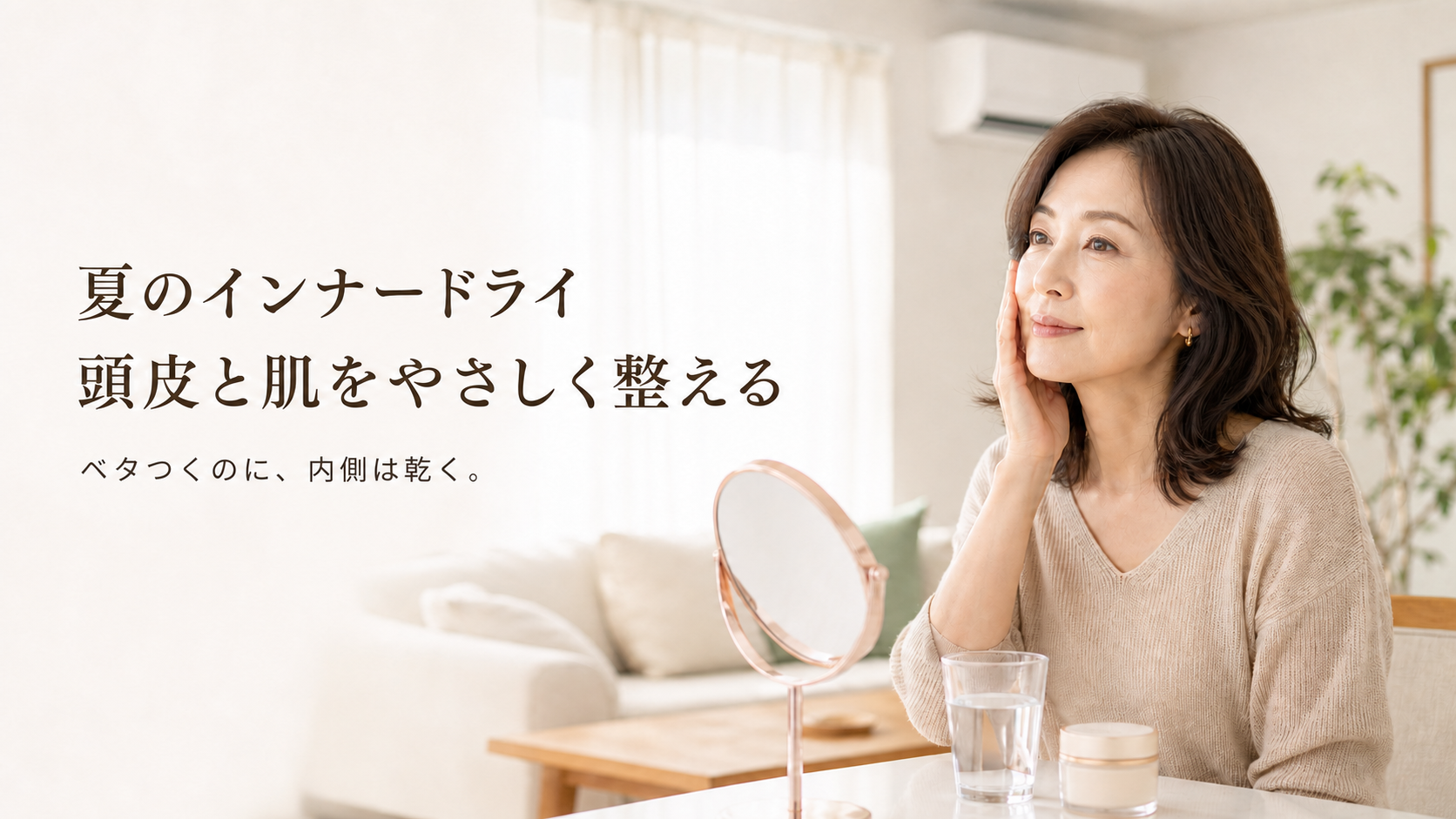 ベタつくのに、内側は乾く。エアコンの夏に起きる「インナードライ」な頭皮と肌｜宇美町HARU