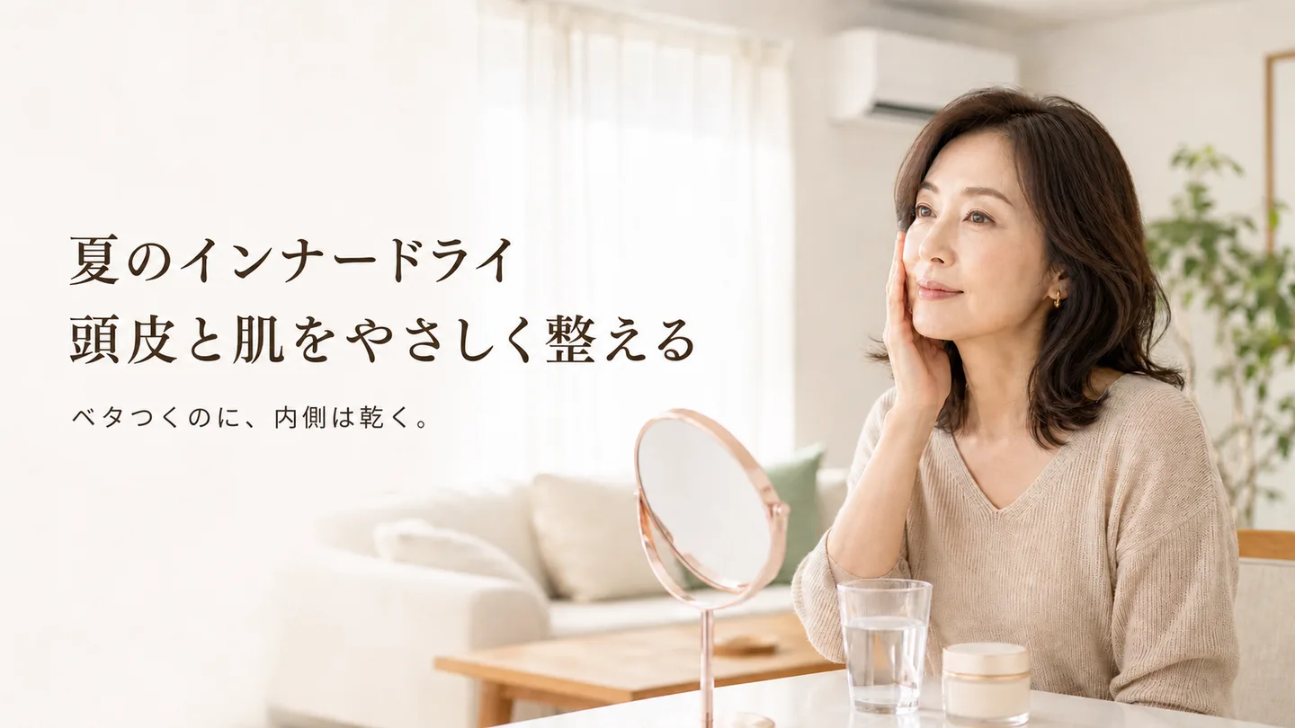 ベタつくのに、内側は乾く。エアコンの夏に起きる「インナードライ」な頭皮と肌｜宇美町HARU