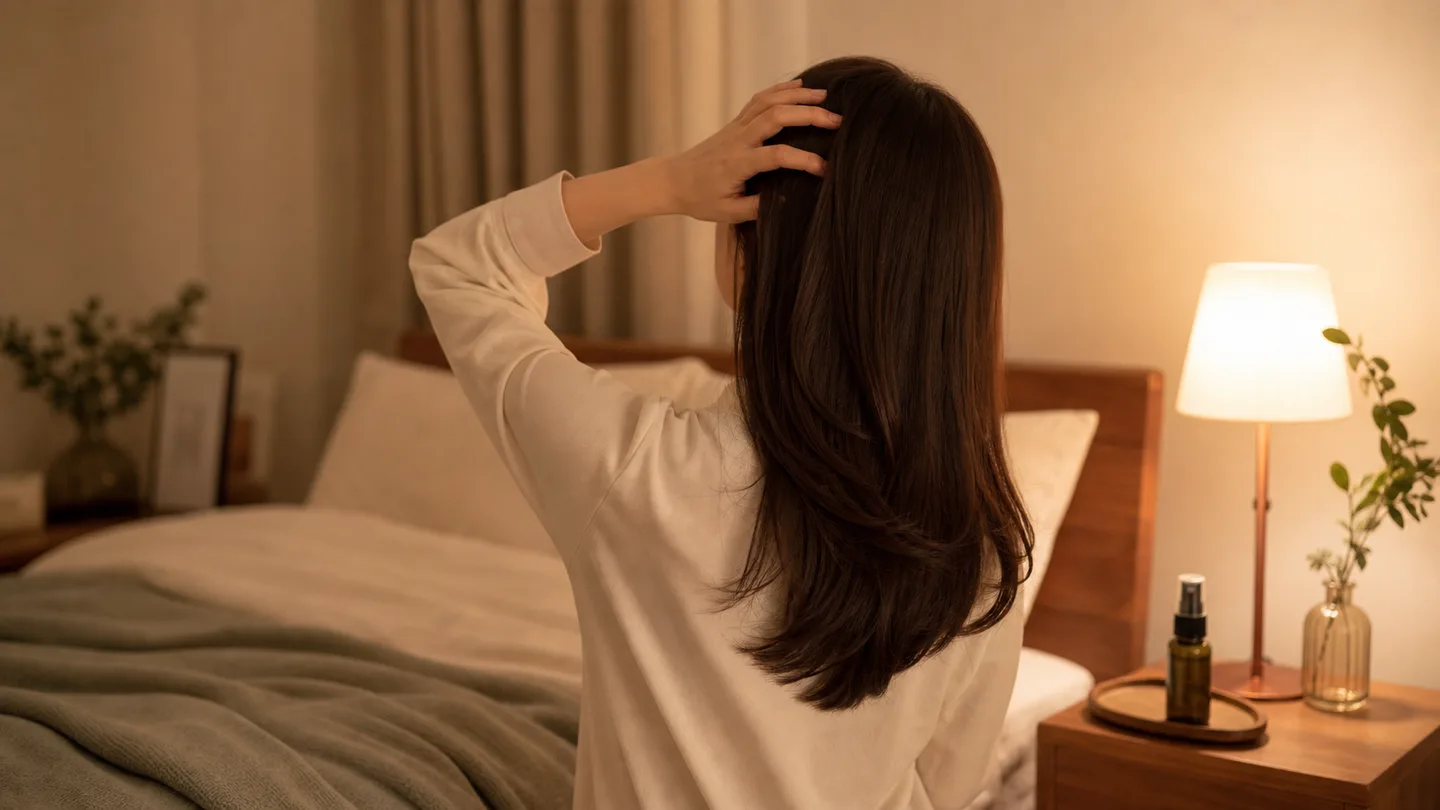 お休み前の頭皮の仕上げのイメージ