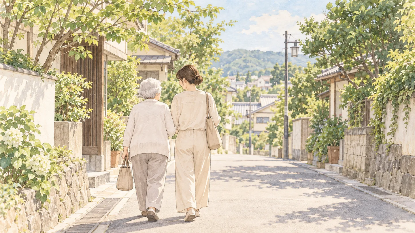 母娘で連れ立って出かける、時間そのものを贈るイメージ
