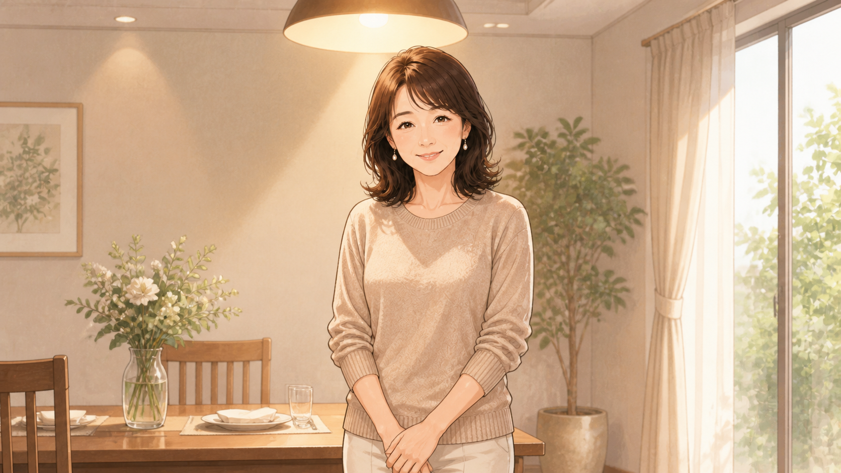 上からの光が影をつくることをあらわしたイメージ