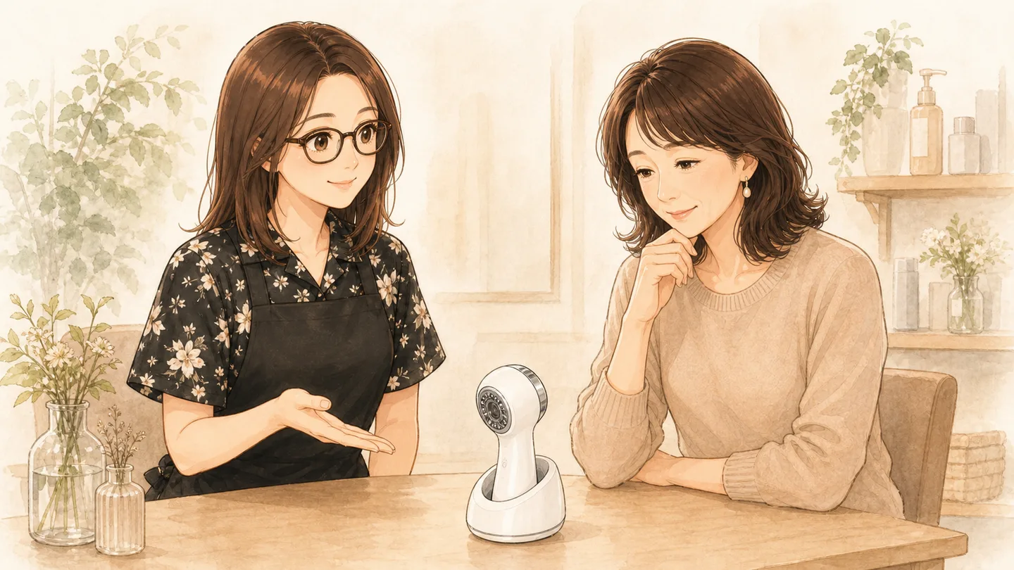自分では見えない頭皮を初めて確かめるイメージ