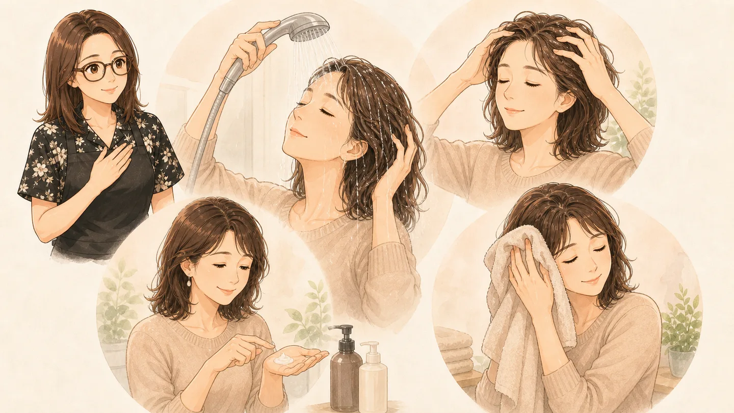 頭皮を見たあと洗い方や乾かし方が変わるイメージ