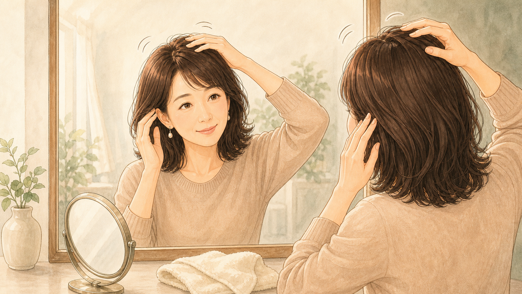 自宅で頭皮のかたさを確かめる方法のイメージ