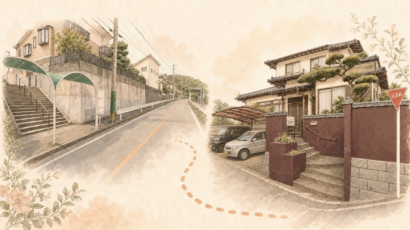 宇美町ひばりが丘の住宅街にあるサロンのイメージ