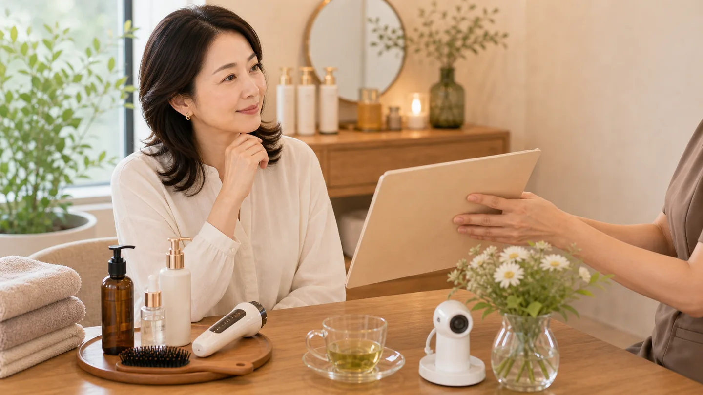 HARUのメニューと頭皮診断のイメージ