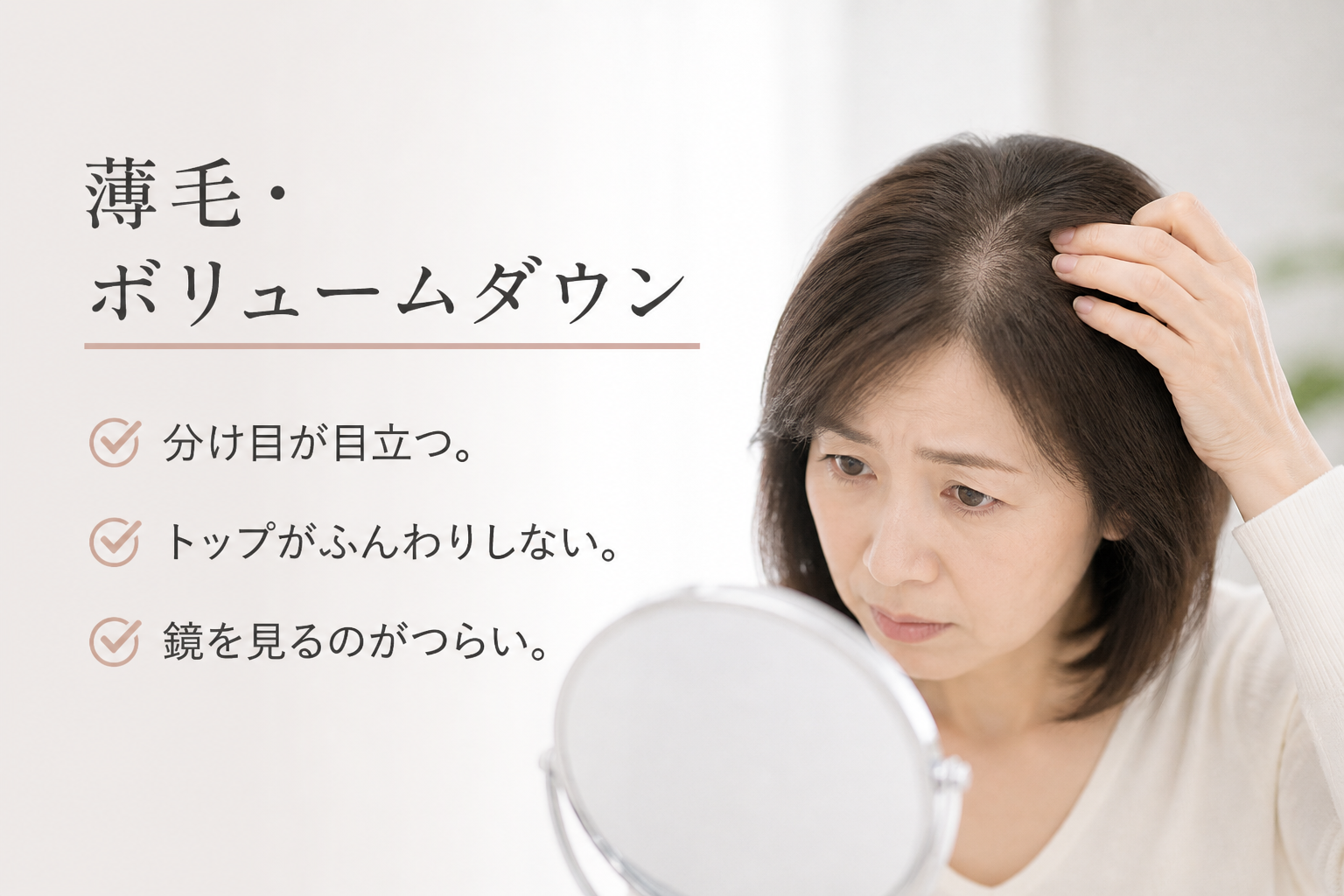 薄毛・ボリュームダウンのお悩み